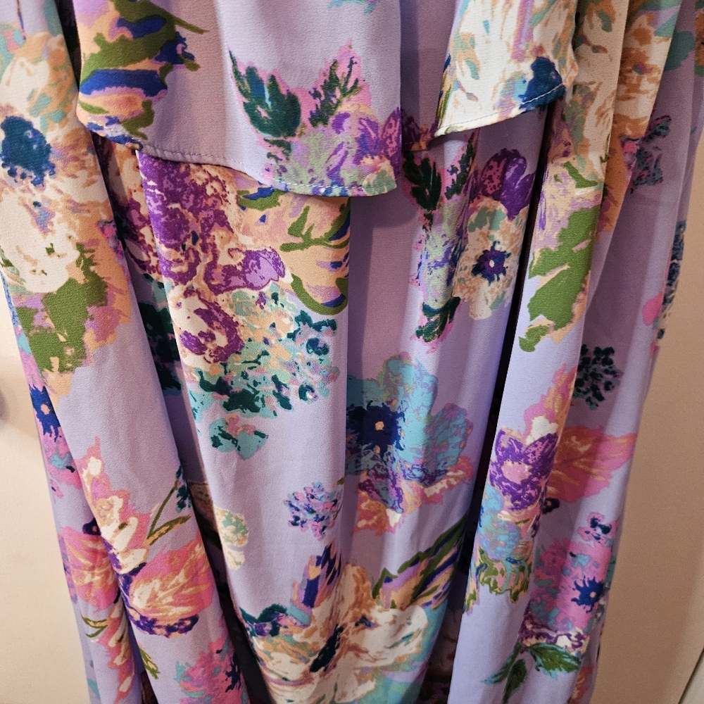 Le Kate purple floral midi dress 2X - Picture 10 of 10